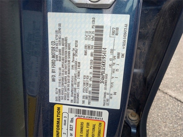 2019 Ford Fusion Hybrid SE