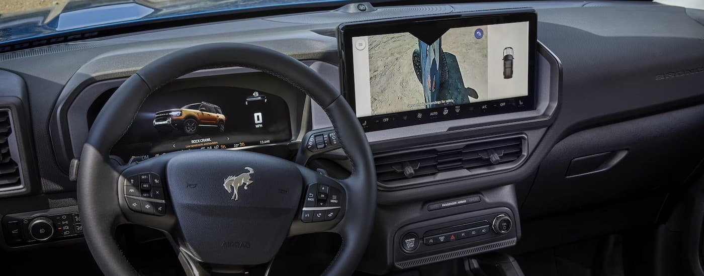 The black dash in a 2025 Ford Bronco Sport.