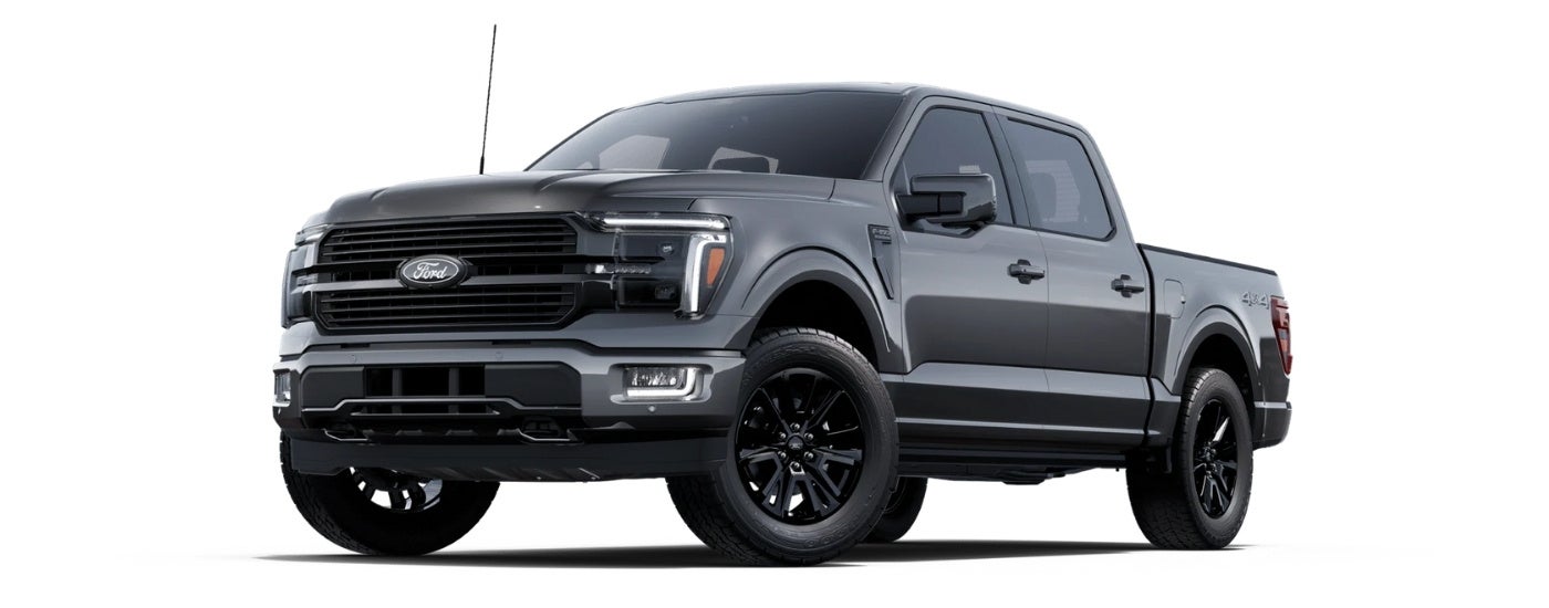 Grey 2025 Ford F-150 Platinum angled left