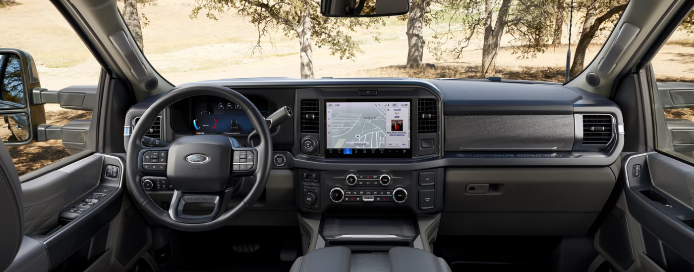 Black interior of a 2026 Ford F-250 SD
